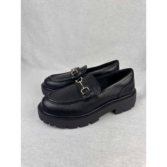 wild fable Shoes - Wild Fable Black Lug Sole Loafers Horsebit Detail Memory Foam Size 8.5